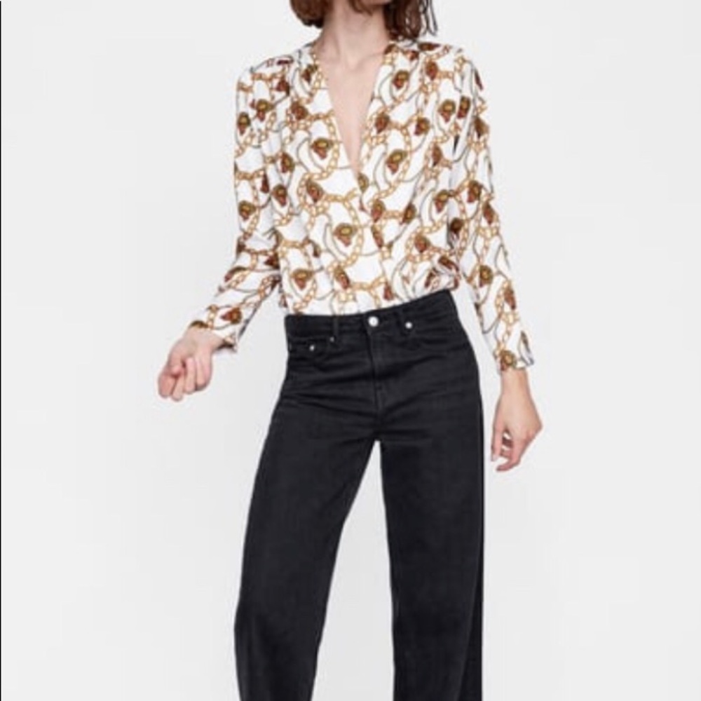 Brand New Zara Chain Print Bodysuit